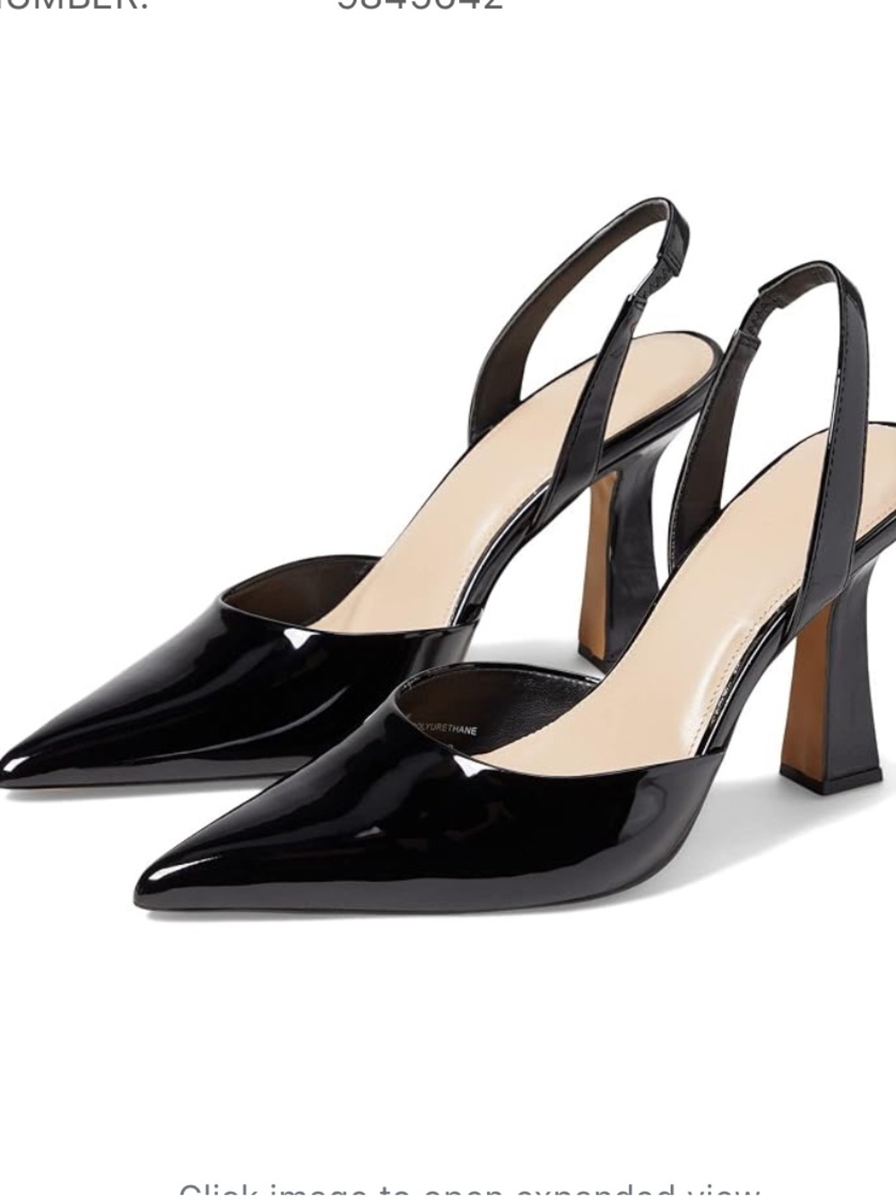 Faryl by Farylrobin Genny pointy toe sling backs  heels in black patent